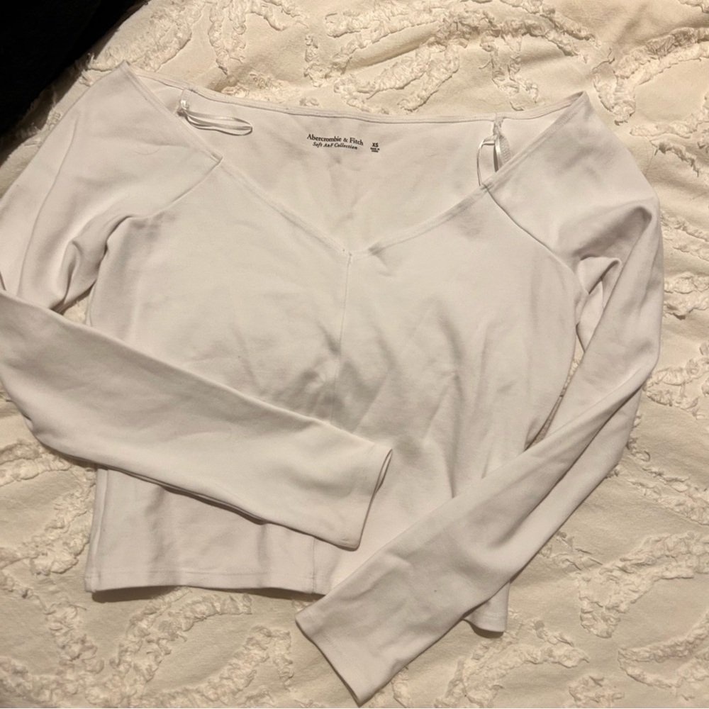 Abercrombie White Long Sleeve Women's Top